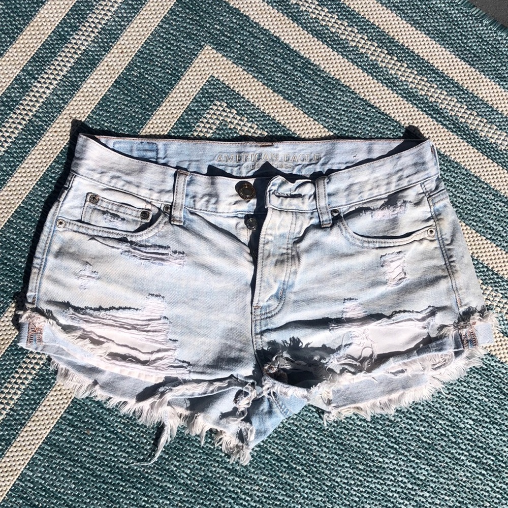 AE ripped denim shorts
